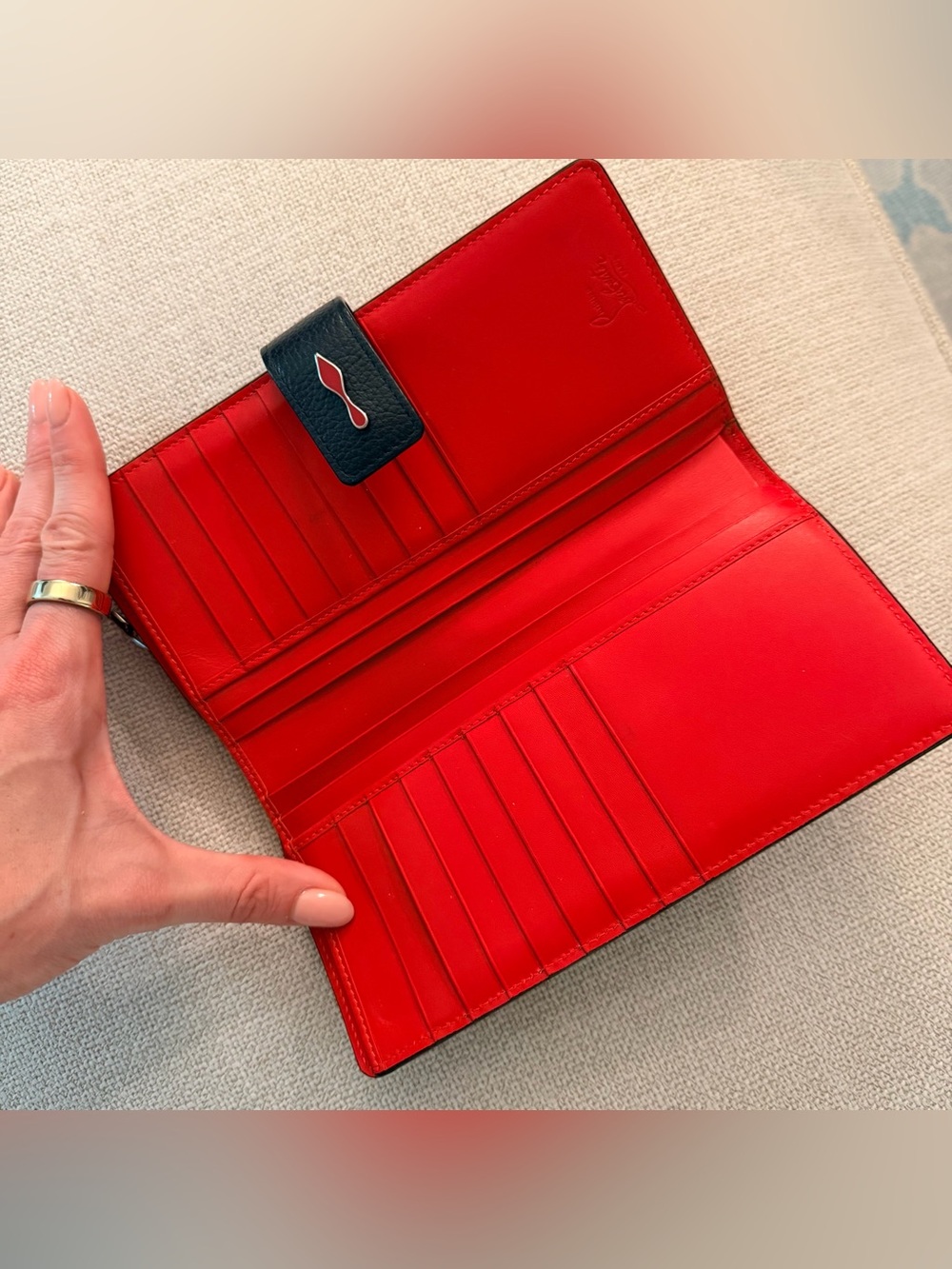 Christian Louboutin Black and Red Leather Wallet - Picture 3 of 5